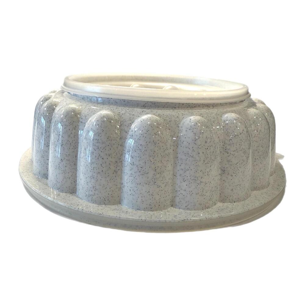 NEW Tupperware 3-Piece Speckled Gray Jello / Ice Mold Ring